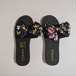 SHEIN Floral Bow Decor Sliders Size EUR 41
